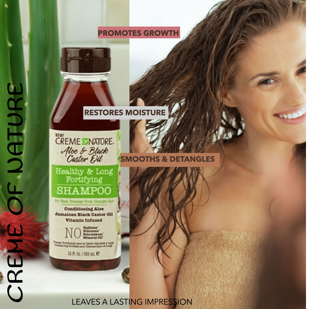 Creme Of Nature Aloe & Black Castor Oil Healthy & Long Fortifying Shampoo