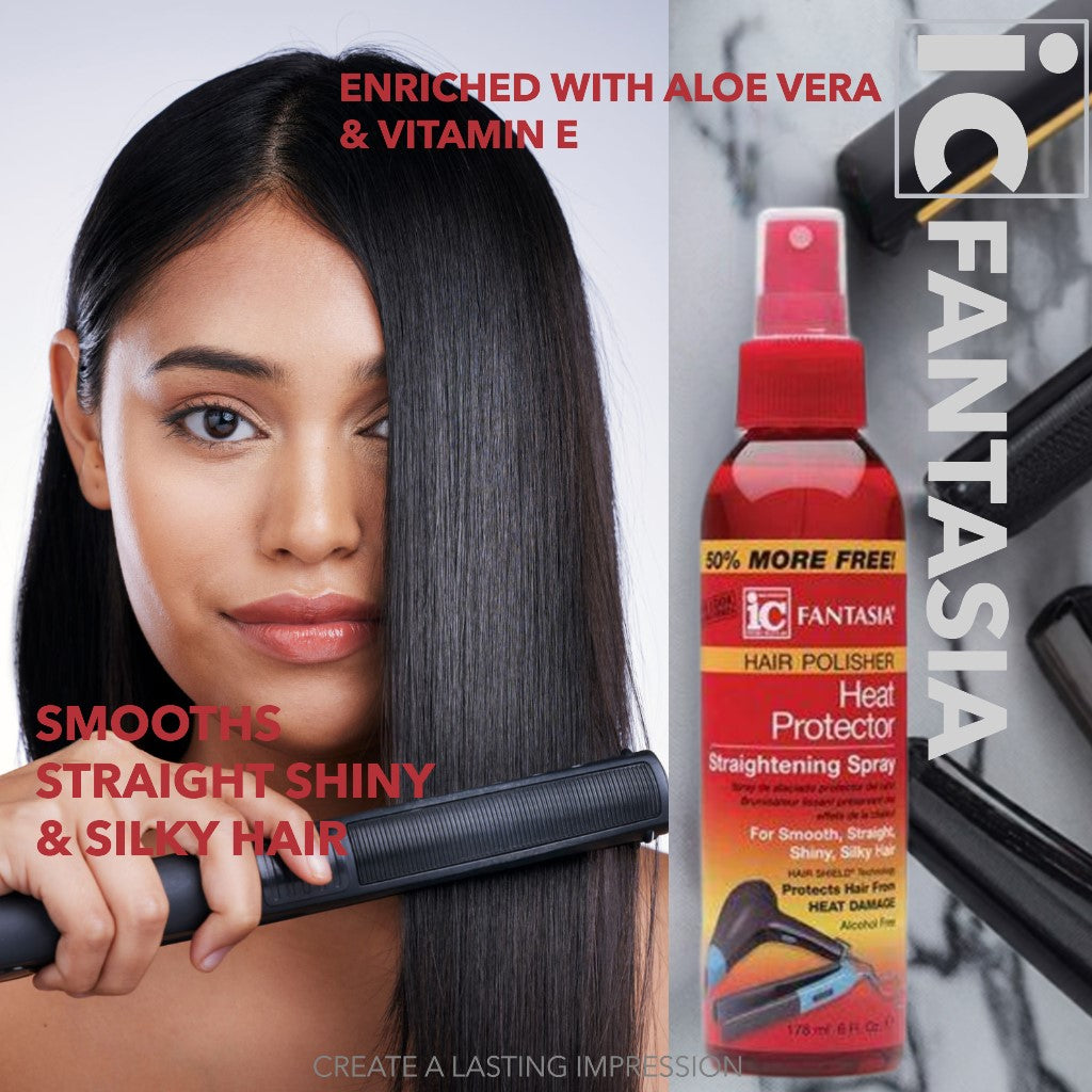 IC Fantasia Hair Polisher Heat Protector Straightening Spray