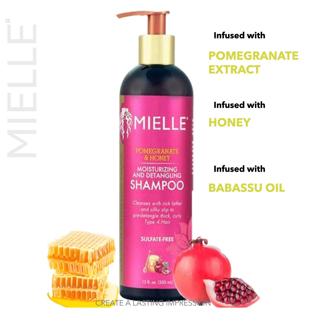 Champú hidratante y desenredante orgánico de granada y miel de Mielle