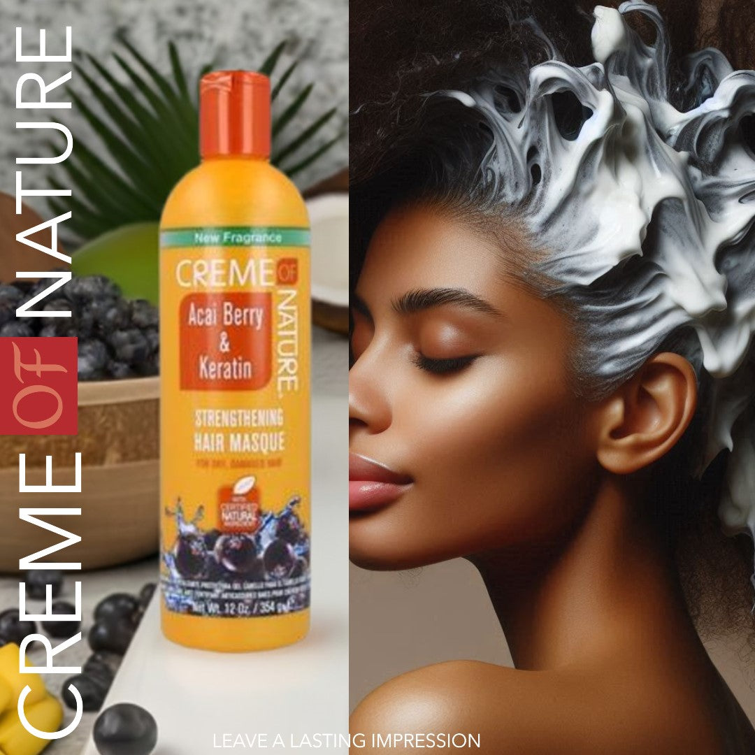 Creme of Nature Maschera per capelli rinforzante con bacche di acai e cheratina