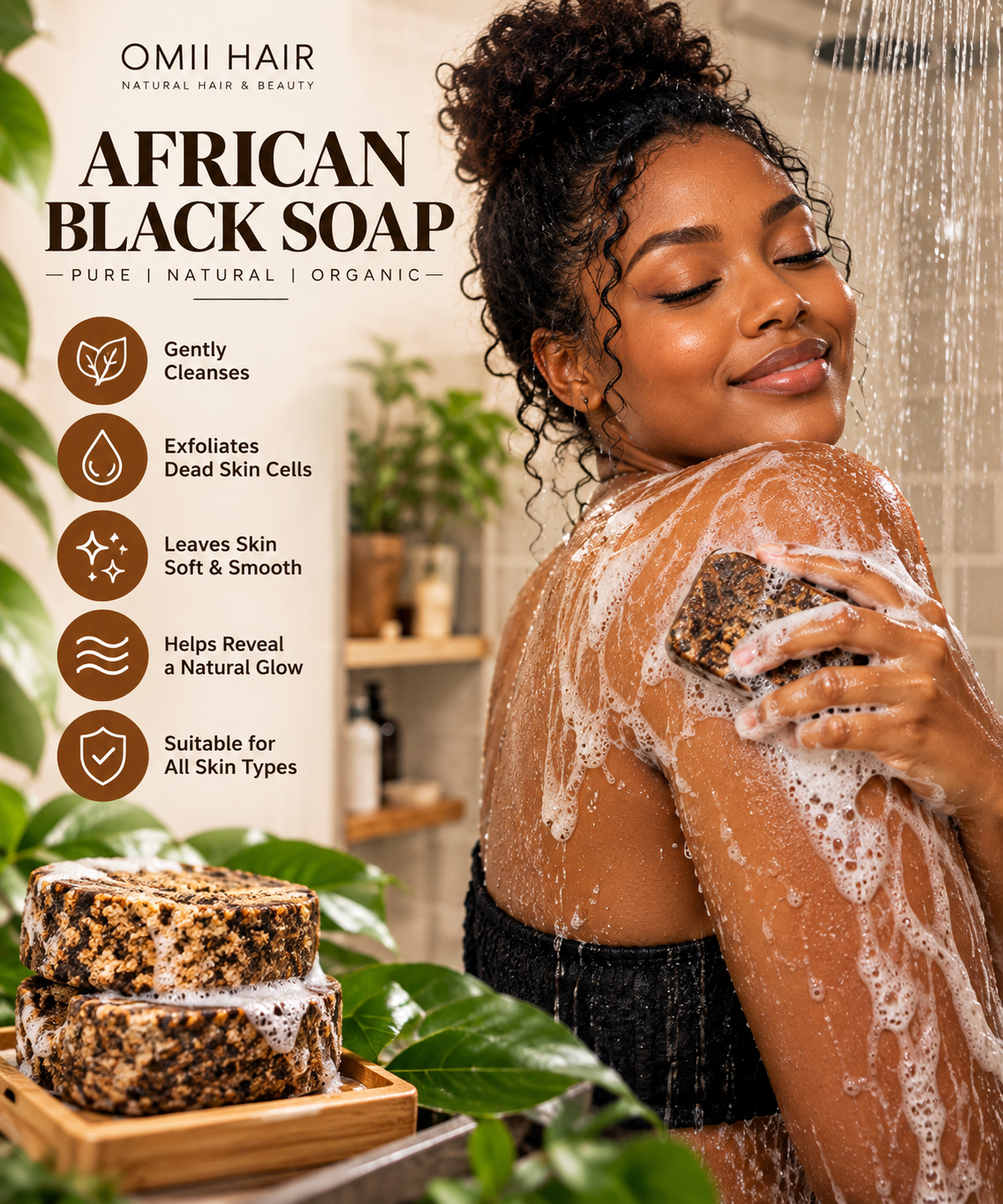 Omii Hair Pure African Black Soap