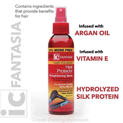 IC Fantasia Hair Polisher Heat Protector Straightening Spray