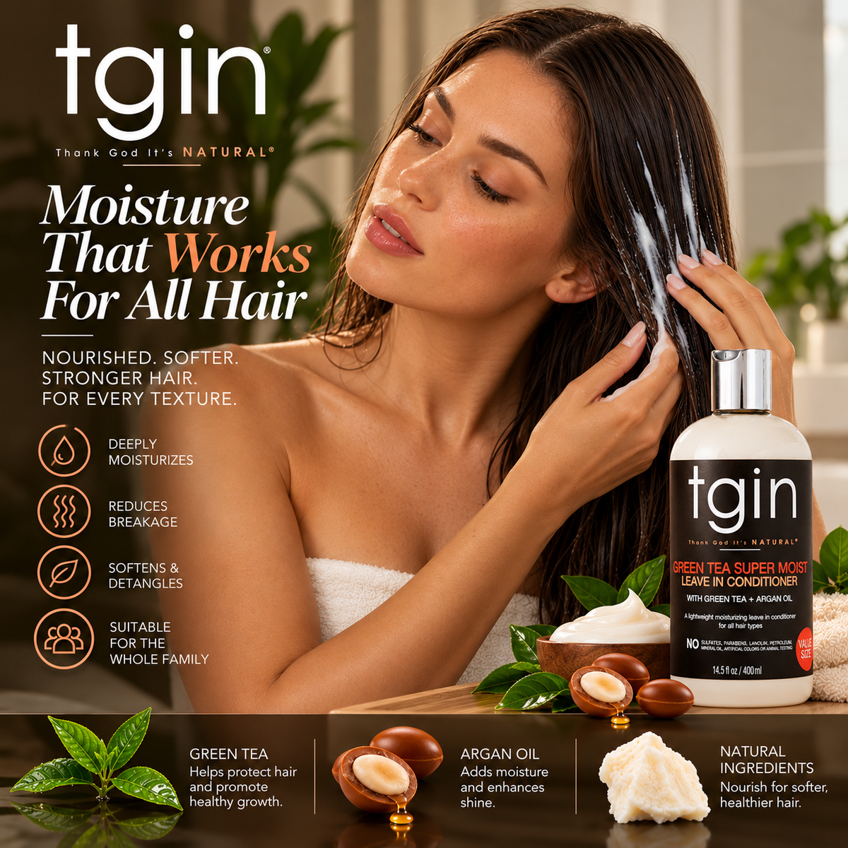 TGIN Green Tea Super Moist Leave-in Conditioner