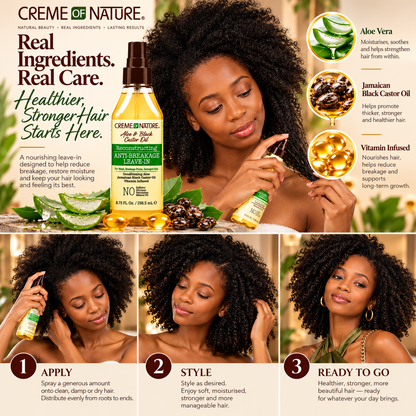 Creme of Nature Aloe Vera & Black Castor Oil Anti-Breakage Leave-In-Conditioner