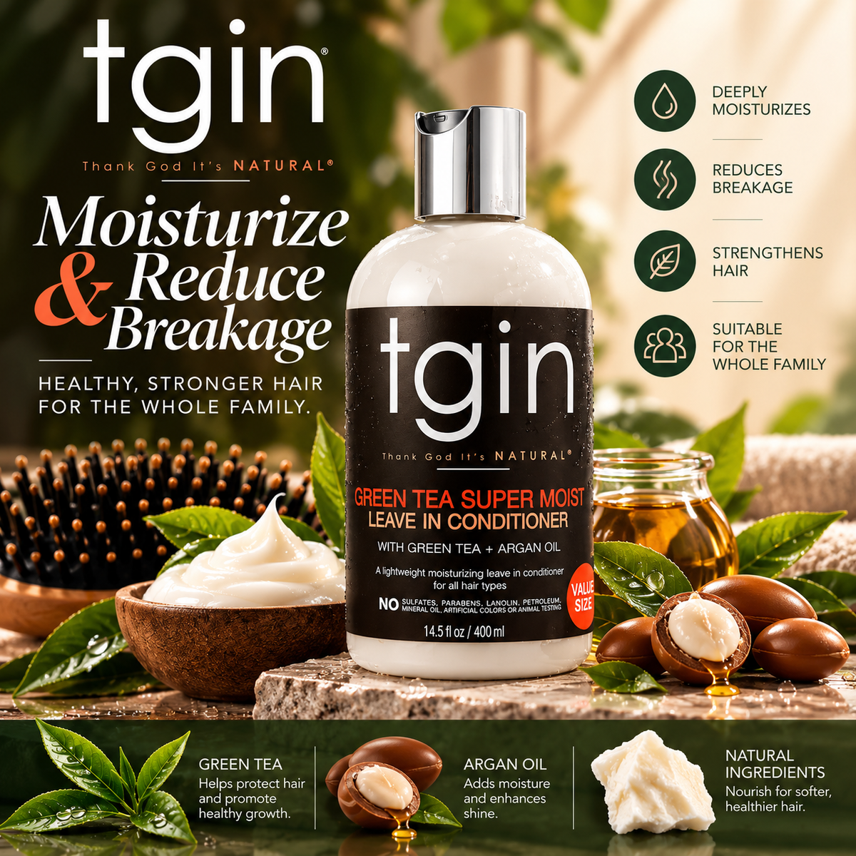 TGIN Green Tea Super Moist Leave-in Conditioner