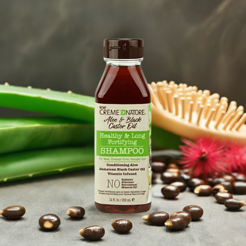 creme of nature aloe and black castor oil Creme Of Nature Aloe & Black Castor Oil Shampoo| Haircare – Omii Hair